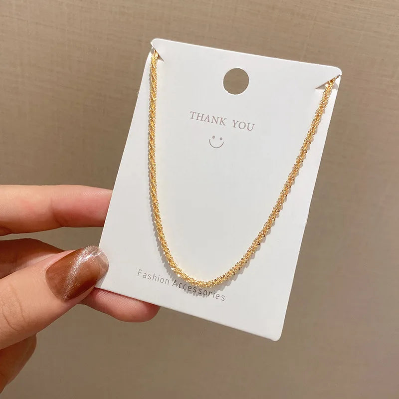 Delicate Heart Pendant Necklace – Gold Clavicle Chain with Exquisite Crystal Zircon
